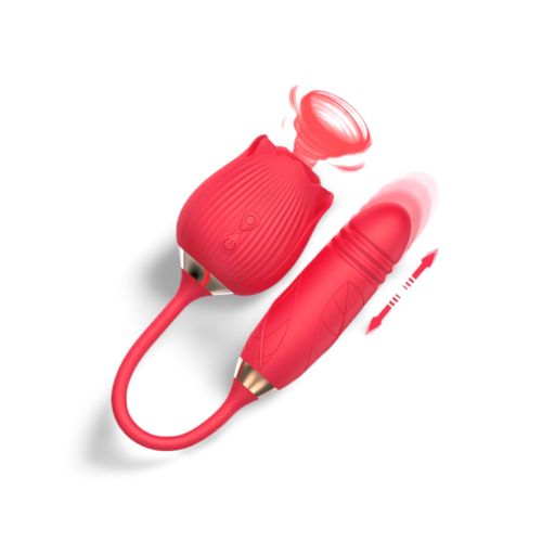 2-in-1 Rose Thrusting Dildo