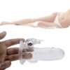 66600 Brave Man Transparent Vibrating Rabbit Penis Sleeve – Reusable Intimacy Enhancer