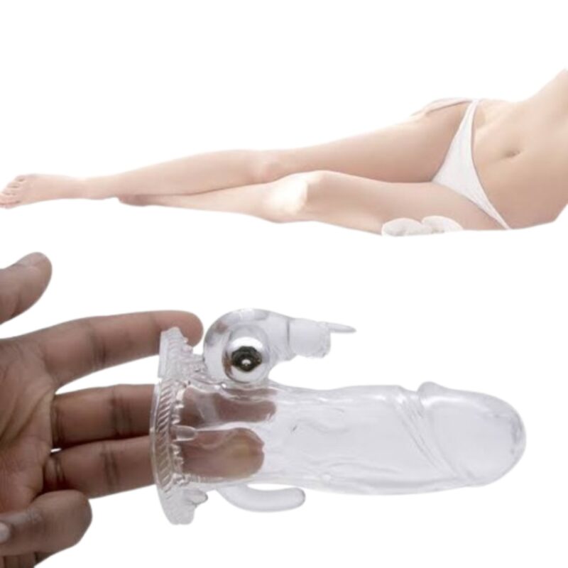 Brave Man Transparent Vibrating Rabbit Sleeve
