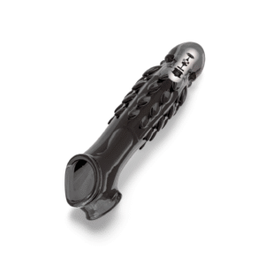 Fish Scale Stimulator Penis Extender Sleeve in black