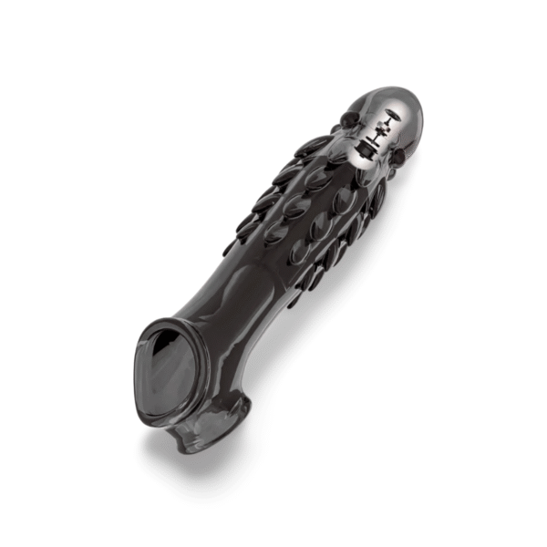 Fish Scale Stimulator Penis Extender Sleeve in black