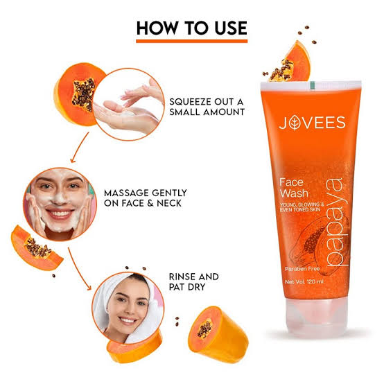Jovees Herbal Papaya Face Wash – Deep Moisturizing & Skin Brightening Cleanser