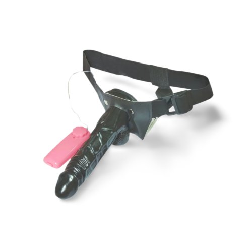 Black Strap-On Vibrating Dildo