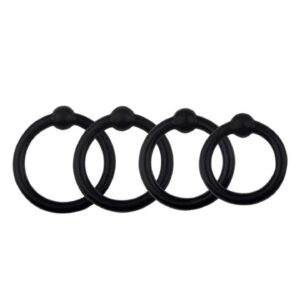 4 Rings Harder Cock Ring Set Silicone for Delay